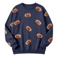 thumbnail image 4 of JIAYUE Women's Crew Neck Sweatshirt Football All‑Over Print Long Sleeve Pullover Sweatshirts for Travel Soft Wear, 4 of 5