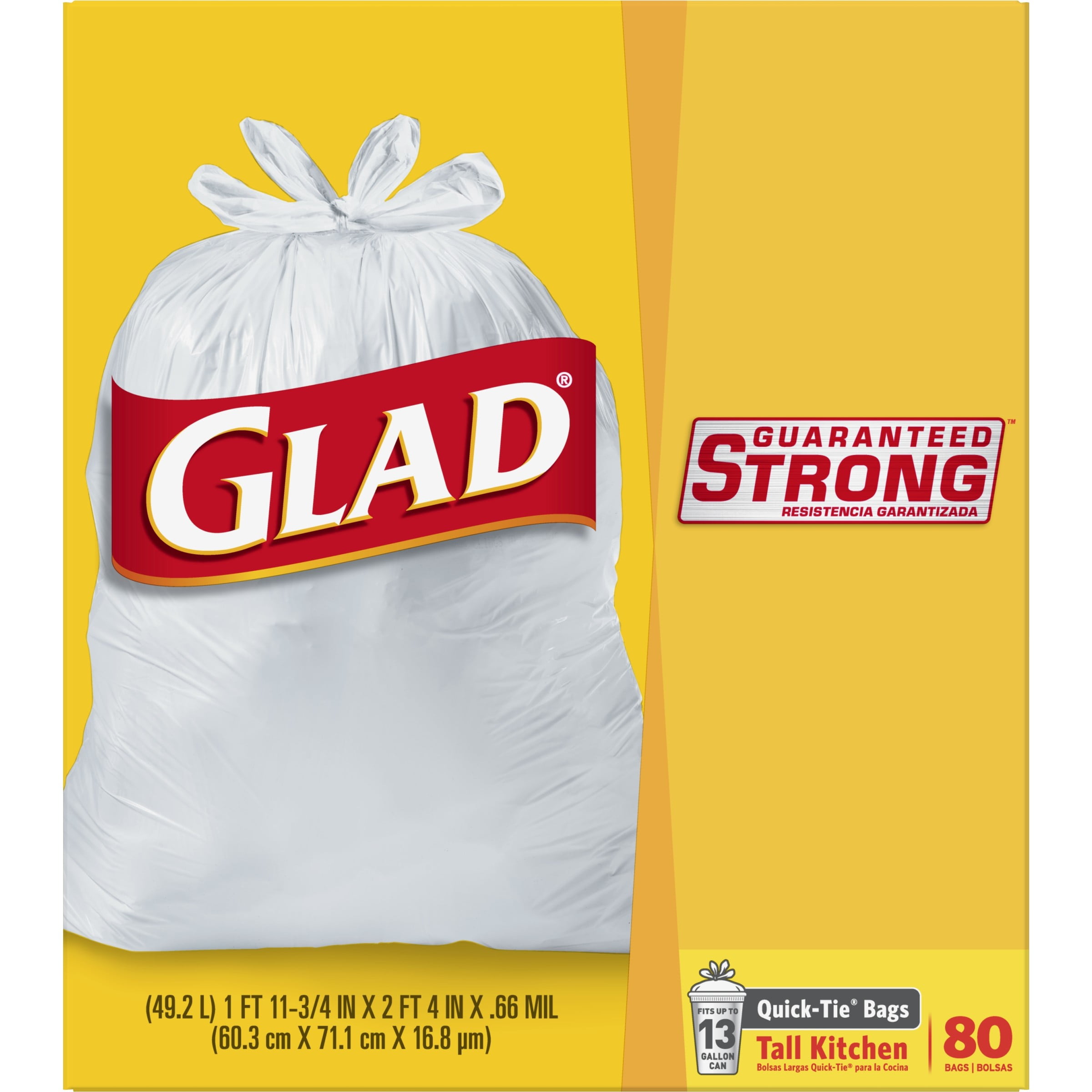 Save on Glad Quick-Tie Tall Kitchen Bags 13 Gallon Value Pack