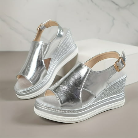 

Stylish Peep Toe High Heel Slingback Sandals for Casual Summer Wear -Women s Platform Wedge Sandals