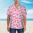 thumbnail image 4 of Daiia Cute Flamingo Hawaiian Shirt for Men Gentle Cotton Regular Short Sleeve Casual-3X-Large, 4 of 9