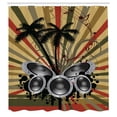 thumbnail image 3 of Ambesonne Modern Shower Curtain, Palm Trees Music Party, 69"Wx70"L, Hunter Green Black, 3 of 5