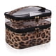 thumbnail image 1 of imerelez Bolsa de cosméticos de doble capa, bolsa de maquillaje, bolsa de maquillaje de viaje, bolsas de maquillaje para mujeres, estuches de cosméticos, portátil, impermeable, plegable (leopardo), 1 of 5