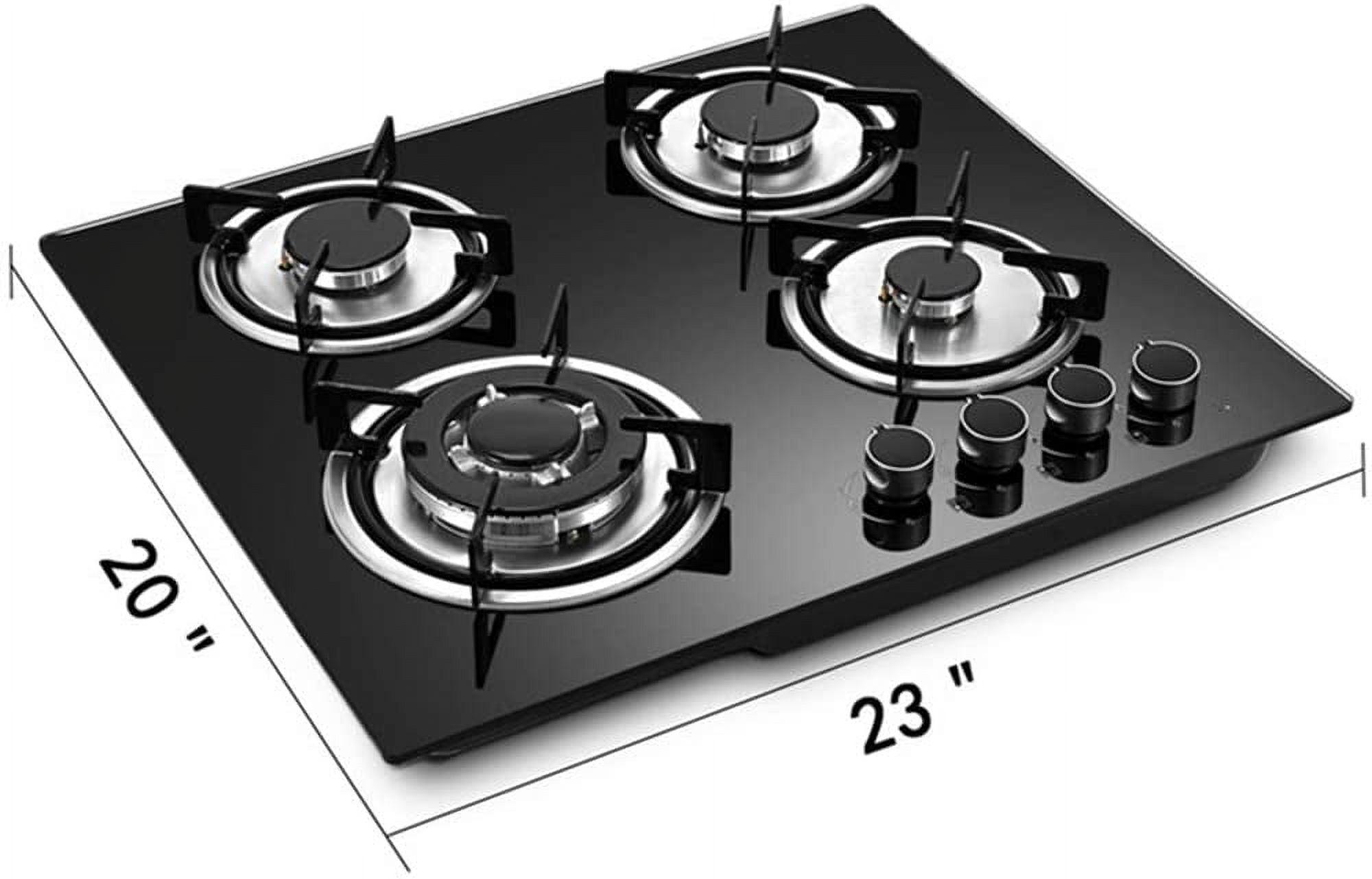 Fetcoi, 4 Burners Built-In Stove Top Gas Cooktop Kitchen Easy to Clean Gas Cooking Easy To Clean 23.3"