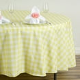 thumbnail image 2 of BalsaCircle 108" Gingham Checkered Polyester Tablecloth Yellow and White, 2 of 7