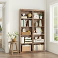 thumbnail image 5 of ALISENED 70 in Tall Bookcase, White Bookshelf Open Storage 5 Tier Shelves, 20.08 in Wide Bookshelves, 5 of 7