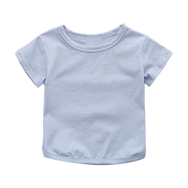 Yanlir Hauts à Rayures pour Filles Enfants Été Décontracté Mignon Manches Courtes Col Rond Respirant T-Shirt Graphique 1-7 Ans pour Usage Quotidien (Bleu#3,2 Ans)