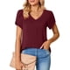 thumbnail image 2 of Camiseta casual NikouMX Cuello en V Manga de Pétalo Durabilidad Mejorada, 2 of 5