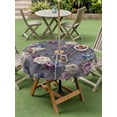 thumbnail image 4 of Outdoor Tablecloth with Umbrella Hole for Patio/Picnic/Party/Camping, Spring Flowers Waterproof Table Cloth Round Cover Washable, Farmhouse Retro Botanical Purple Blue Floral (Dia 54"), 4 of 8