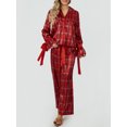 thumbnail image 5 of Michellecmm Women's Plaid Pajama Set, Long Sleeve Lapel Neck Button Down Tops + Elastic Waist Pants 2 Piece Holiday Pajama Set, 5 of 9