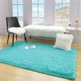 thumbnail image 3 of YJ.GWL Soft Fluffy Area Rug Plush Shaggy Rugs Fuzzy  Carpet for Living Room Bedroom Nursery Home Decor, 4'x5.3',Teal Blue, 3 of 7
