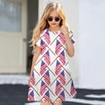 thumbnail image 2 of Aayomet Toddler Girls American Flag Dresses Patriotic Sleeveless Dress,Purple 4-5 Years, 2 of 3