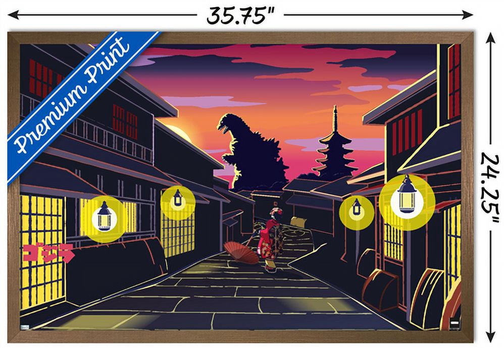 Godzilla - Lurking Wall Poster, 22.375" x 34", Framed