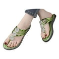 thumbnail image 3 of jiaxiM Wedge Flip Flops for Women Black Thong Sandals Elegant Open Toe Slippers for Women Non- Rubber Sole Orthofeet Shoes for Women for Beach, Pool, Dorm, Bathroom, Spa, Gym and Travel, 3 of 7