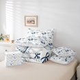 thumbnail image 6 of Manfei Blue Coquette Bowknot 7-Piece King Bedding,Ocean Sea Life Starfish King Bed in a Bag,Colorful Stars Reversible, 6 of 7