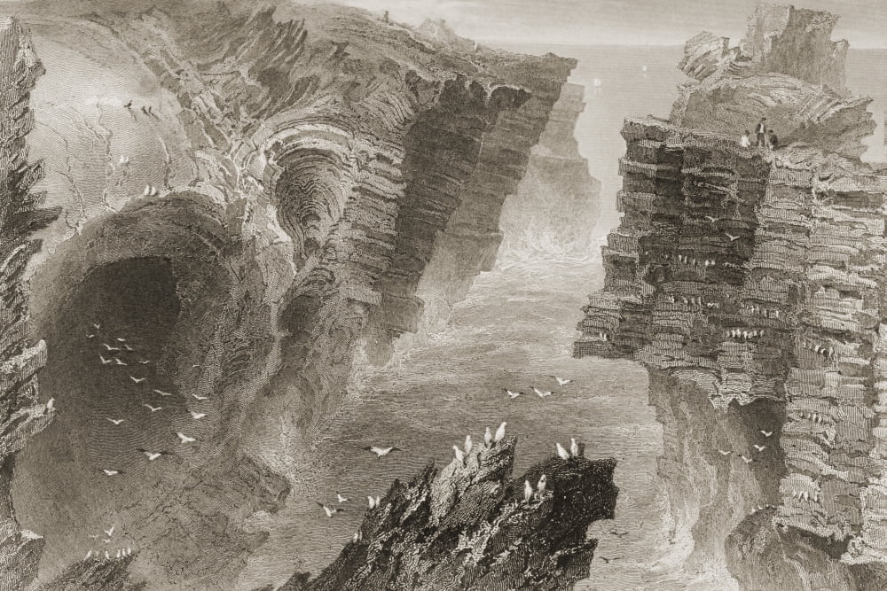 Puffin Hole Near Kilkee County Clare Ireland Drawn By WHBartlett Engraved By FWTopham From The Scenery And Antiquities Of Ireland By NPWillis And JStirling CoyneIllustrated From Drawings By WHBartlett