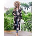 thumbnail image 4 of Ekouaer Women Kimono Robes Full Length Knit Bathrobe Lightweight Soft Sleepwear V-neck Casual Ladies Loungewear, 4 of 6