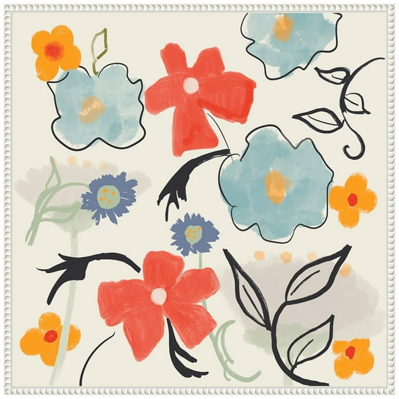 Amanti Art Flower Print Framed Canvas Wall Art Print