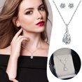 thumbnail image 2 of Collar de diamantes de imitación de plata Pendientes Set Forma Geométrica Colgante Collar de Joyería para Mujeres Niñas Incluye Impresionante Collar Pendientes, 2 of 8