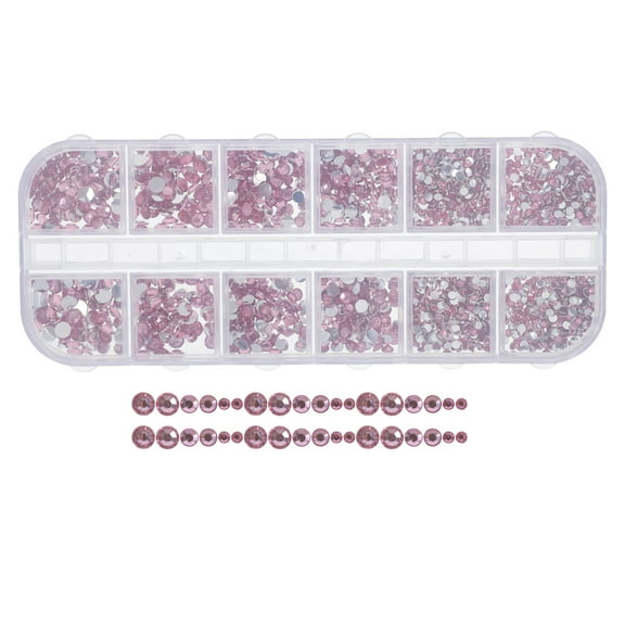 HOMEMAXS Pink Acrylic Flatback Rhinestones for Decoration Various Sizes DIY Crafts Cherry Blossom Color