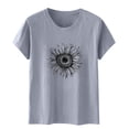 thumbnail image 5 of Blusas de Manga Corta para las Mujeres Divertida Impresión Cuello Redondo Camiseta Vintage, Blusas de Primavera para las Mujeres, 5 of 5