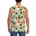 thumbnail image 4 of Fotbe Men's Lemon Fruits Vegetables Print Men's Sleeveless Muscle Tank Tops Casual T-Shirts for Gym Workout Beach-Small, 4 of 8