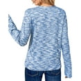 thumbnail image 4 of UVN Long Sleeve Shirts for Women Fall V Neck Waffle Knit Blouses Dressy Casual Tunic Tops Ladies Work Clothes, 4 of 8