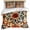 Multicolor, variant on Burnt Orange Green Bedding 3 Piece Duvet Cover Set Full Size, Vintage Abstract Flowers Soft Microfiber Comforter Cover with Zipper Closure & Pillowcases, Wrinkle & FadeResistant Quilt Cover