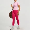 thumbnail image 5 of Women's 2 Piece Gym Set Short Sleeve Zip Up Activewear Top and Leggings, 5 of 9