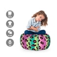thumbnail image 2 of Abstract Storage Toy Bag Chair, Colorful Illustration with Leopard Pattern with Glittering Neon Colors Modern Art, Stuffed Animal Organizer Washable Bag, Large Size, Multicolor, by Ambesonne, 2 of 3