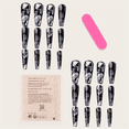 thumbnail image 4 of Fofosbeauty 24pcs Press on False Nails Tips, Long Coffin Fake Nails, Black Ink Stain, 4 of 9