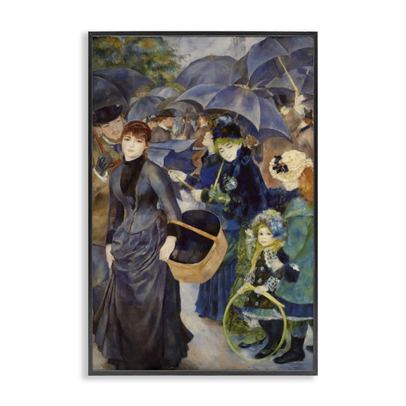 The Umbrellas Renoir Black Framed Giclee Art, design by Masters Collection
