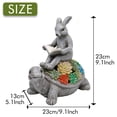 thumbnail image 4 of TERESA'S COLLECTIONS Rabbit Turtle Solar Garden Statue, 9" Resin Outdoor Light, Tortoise Bunny Sculpture for Patio Porch, Gift for Mom Women, 4 of 6