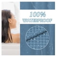 thumbnail image 5 of Moonlight Blue Long No Hook Shower Curtain with Snap-in Liner, 230GSM Waffle Weave for Bathroom, 71W x 86H, Easy Install, 5 of 7