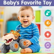 MOONTOY Toy Trucks for Toddlers 1-3 Boys, Toys Car for 1 Year Old Boy, Animal Monster Truck, Friction Powered Toy Cars Set Play Vehicle, 1 Year Old Boy Birthday Christmas Gifts