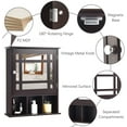 thumbnail image 6 of Ktaxon Wooden Bathroom Wall Cabinet Medicine Cabinet Storage Organizer with Mirror Door and Adjustable Shelf, Espresso Finish, 6 of 13