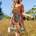 thumbnail image 4 of Vestido Vajrapani de manga corta, vestidos de verano para mujer, vestidos de noche de lujo, 4 of 7