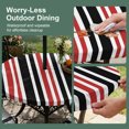 thumbnail image 5 of Round Outdoor Tablecloth with Umbrella Hole and Zipper, Red Black Stripe Tablecloth with Elastic Waterproof, Farmhouse Minimalist Striped Patio Table Covers for 31" - 35" Picnic Pool Tables, 5 of 9