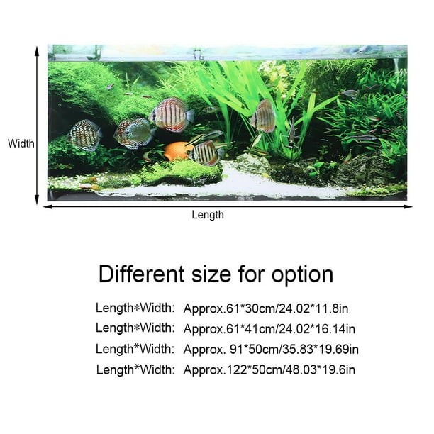 Spptty Fish Tank Background Poster, Fish Tank Poster, Background Pvc Water Plants Aquarium For Fish Tank 122x50cm 122x50cm