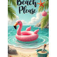 thumbnail image 3 of Colorful Design Beach Banner Flamingo Beach Please Starfish Ocean Decor for Summer Party Holiday Vacation Outdoor Event, 3 of 6