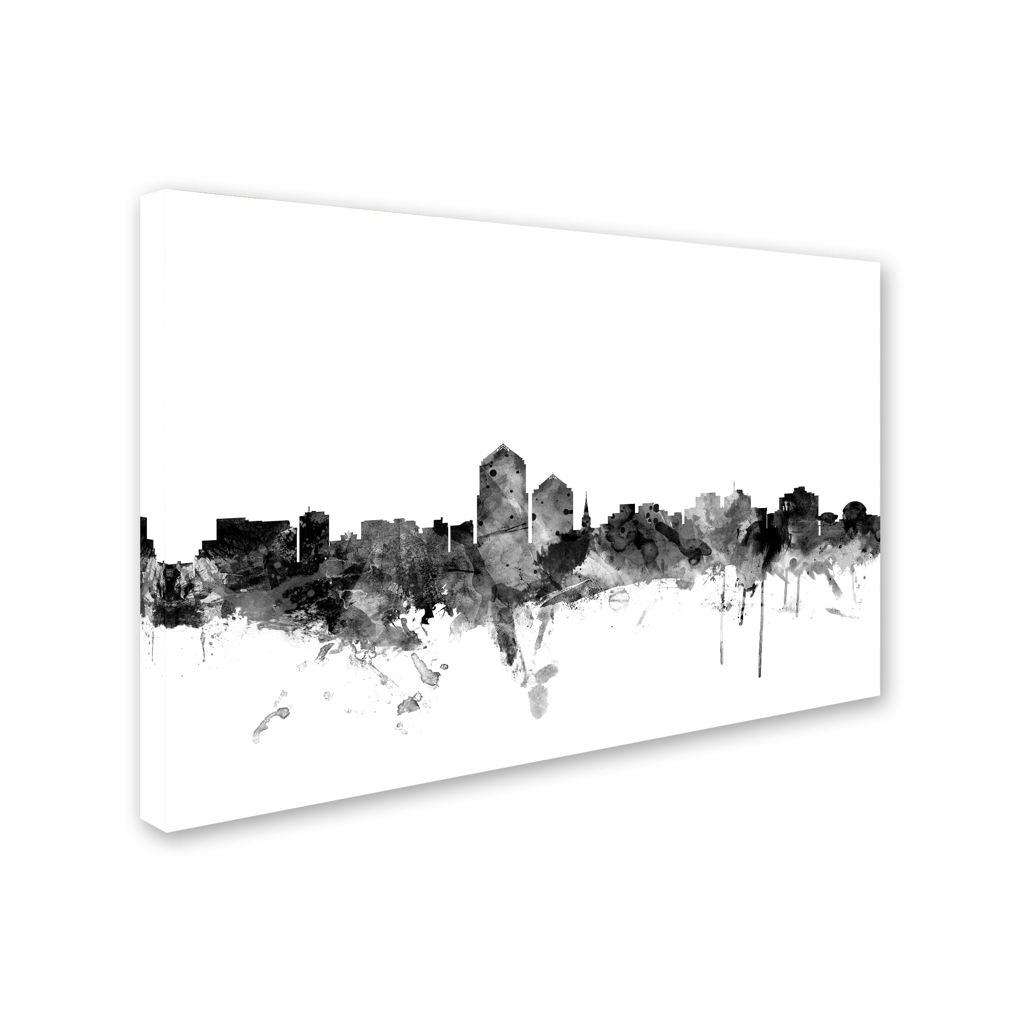 Trademark Fine Art "Albuquerque NM Skyline B&W" Canvas Art by Michael Tompsett