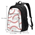 thumbnail image 2 of Lafuoo Baseballs Pattern USB Backpack, Multi-Pocket Laptop Backpack, Unisex Travel Backpack for Office, Work-One Size, 2 of 7