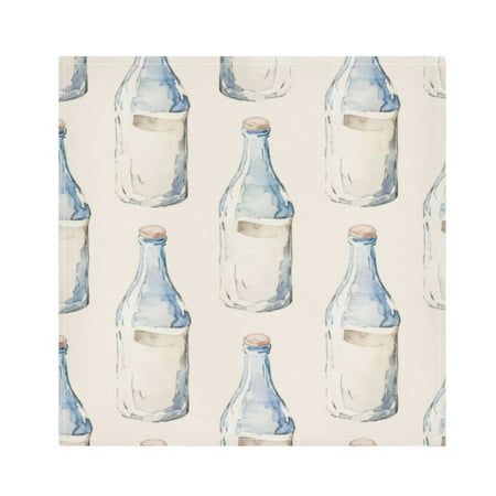 

Napkin Satin Napkin 20*20Inchx6 Kitchen Towel Dinner Plate Towel Decorative Towel Napkin Tea Towel Suitable For Kitchen Table Cartoon White Milk Bottle