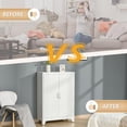thumbnail image 2 of Demi Bonn 43" Industrial Storage Cabinet, Steel Garage Cabinet with Double Doors and Adjustable Shelves for Living Room, White, 2 of 7