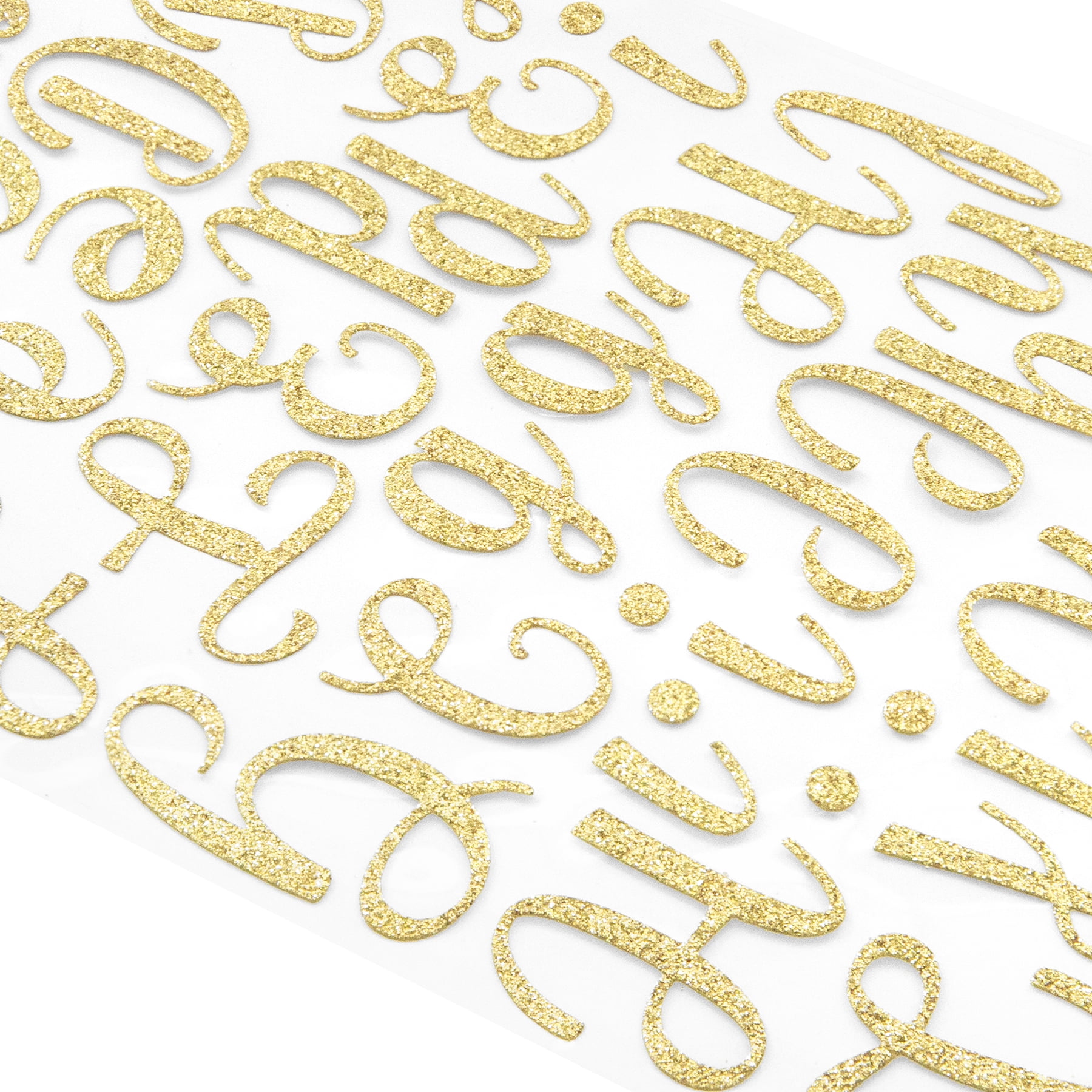 Recollections Gold Glitter Script Alphabet Stickers, 12 Pack