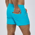 thumbnail image 4 of SWSMCLT Men's Beach Swim Trunks Summer Drawstring Fall Spring Swimsuit Bathing Suit Quick Dry Shorts Mid Rise Sky Blue Small, 4 of 4