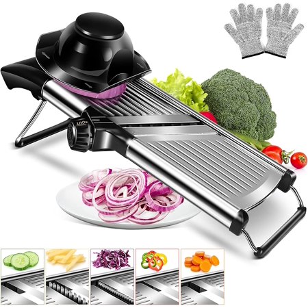 

Yiyang Adjustable Mandoline Food Slicer Vegetable Slicer Fruit Cutter Stainless Steel Kitchen Julienne Slicer For Kitchen Waffle Fry Cut Potato Chip Vegetable Onion Cheese French Fry