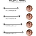 thumbnail image 4 of 2PCS 14G G23 Titanium Straight Barbell Tongue Rings Nipple Barbell Ring Bars Cartilage Earring Body Piercing Jewelry Externally Threaded, 4 of 5