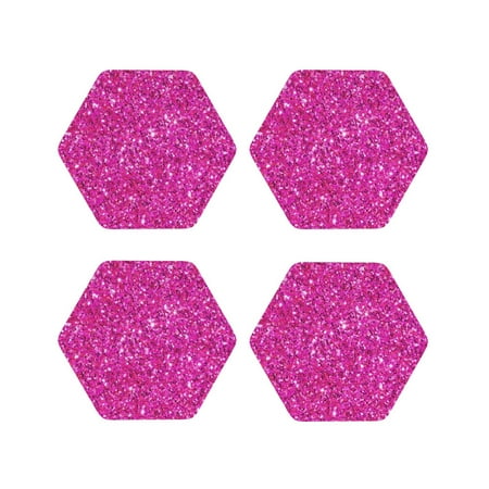 

Tideii Rose Red Glitter for Leather Coasters 4 Pieces Anti-fouling and Anti-scalding Decorative Coasters Suitable for Restaurants Kitchens Coffee Shops-Hexagon