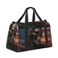 thumbnail image 2 of Bingfone Cyberpunk Skull American Flag Print Travel Duffel Tote Bag,Waterproof Shoulder Weekender Bag For Women and Men Swim Sports Travel Gym Bag，Foldable and expandable bag Lightweight, 2 of 7