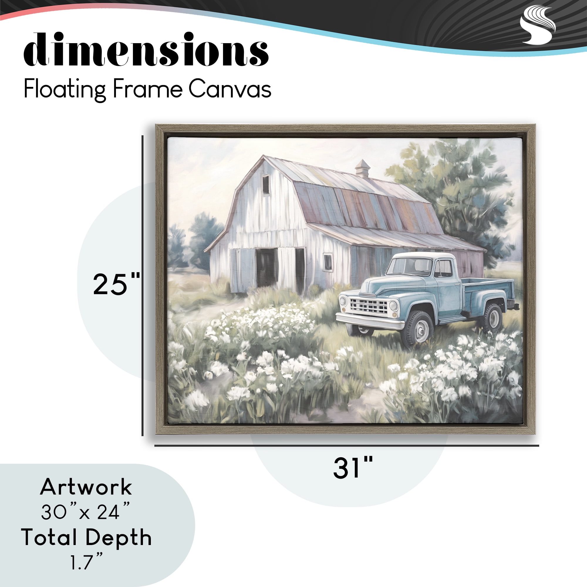 Stupell Industries Pastoral Farm Dreams Brown Framed Floater Canvas Wall Art, design by Kim Allen